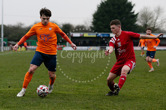 Football action from Diss Town FC vs Parson Drove