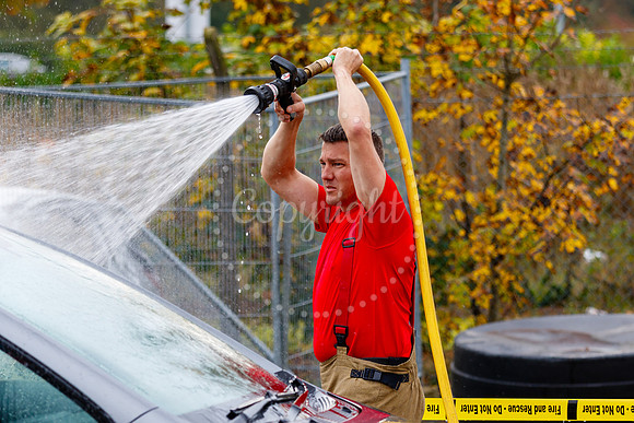 Staff from across Norfolk Fire & Rescue Service take part in a f