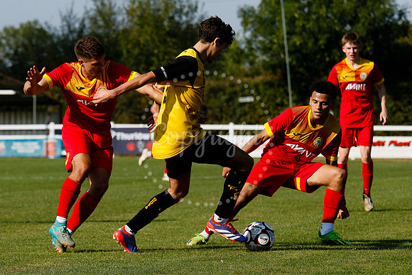 Football action from Walsham-le-Willows vs Fakenham Town
