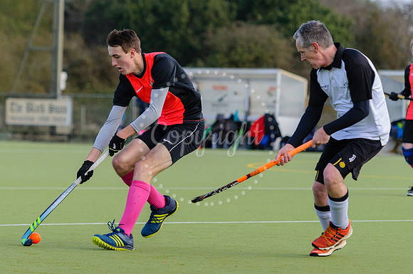 Hockey action from Harleston Magpies Men's 4 v Thetford 1