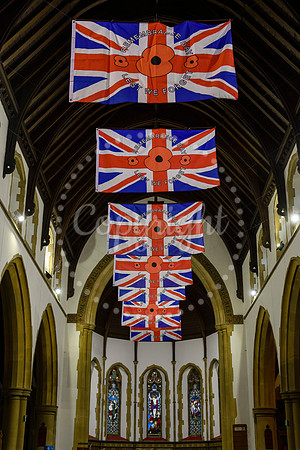 World War One display in the church at Harleston to mark the Armistice.