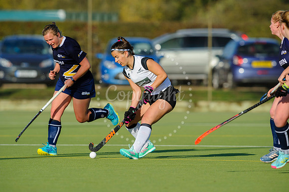 Hockey action from Harleston Magpies Ladies I v Ipswich