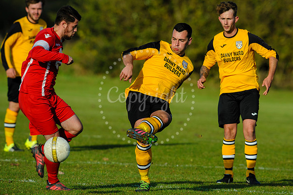 Football action from Scole United v Sheringham