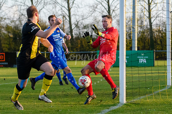Football action from Debenham LC v Cornard