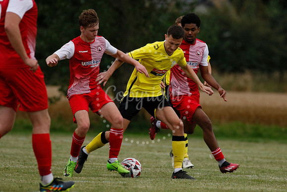 Football action from Scole United vs Norwich CEYMS