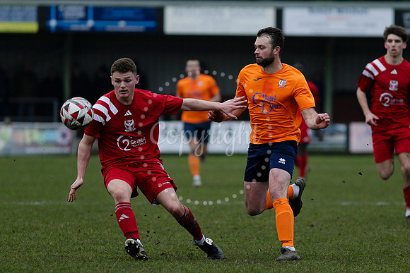 Football action from Diss Town FC vs Parson Drove