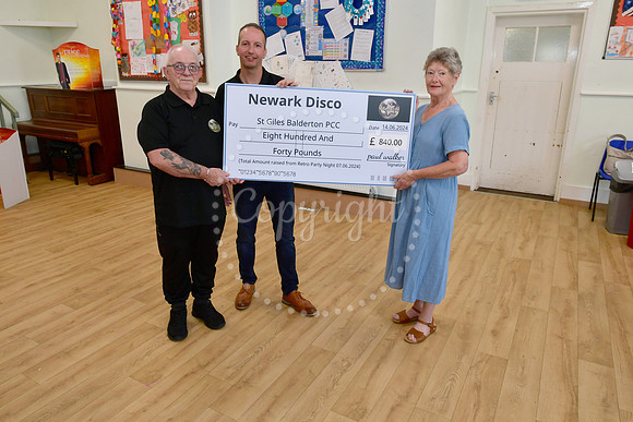 Cheque presentation to St Giles Community Hall