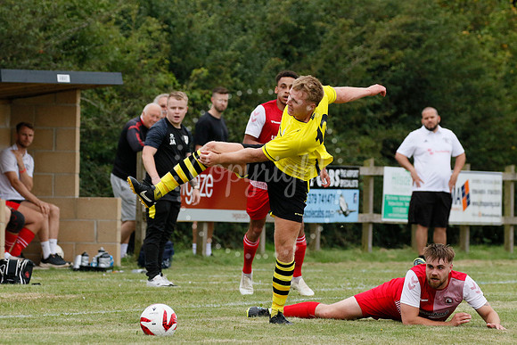 Football action from Scole United vs Norwich CEYMS