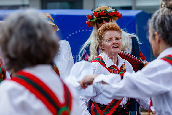 Members of the Hoxon Hundred Folk Club see in 1st May at Harlest