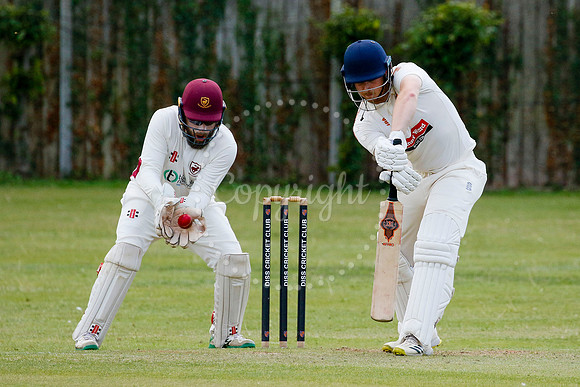 Cricket action from Diss vs Old Buckenham