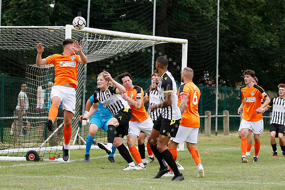 Football action from Harleston Town vs Heacham