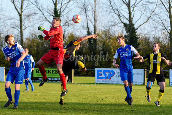 Football action from Debenham LC v Cornard