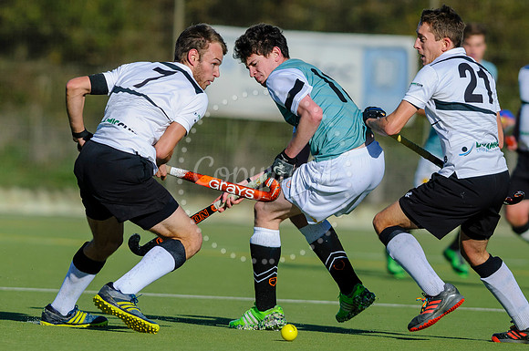 Hockey action from Harleston Men's 1 v Cambridge University.