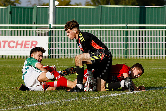 Football action from Framlingham Town vs Haverhill Borough