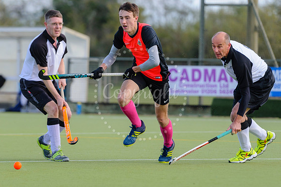 Hockey action from Harleston Magpies Men's 4 v Thetford 1