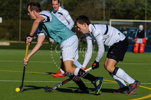 Hockey action from Harleston Men's 1 v Cambridge University.