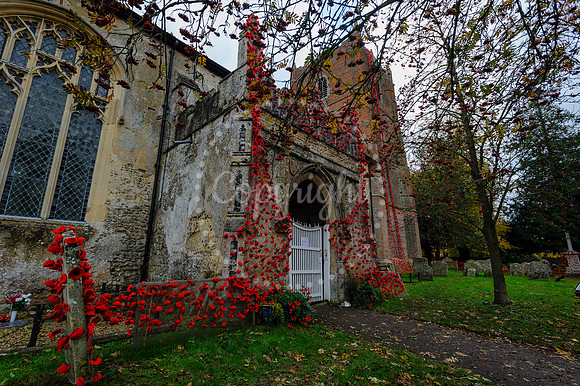 World War One display in the church Gislingham to mark the Armistice.