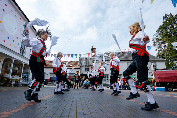 Members of the Hoxon Hundred Folk Club see in 1st May at Harlest