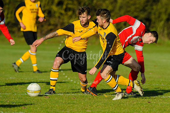 Football action from Scole United v Sheringham