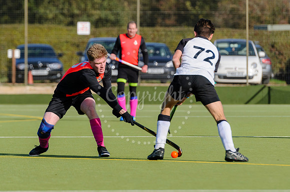 Hockey action from Harleston Magpies Men's 4 v Thetford 1