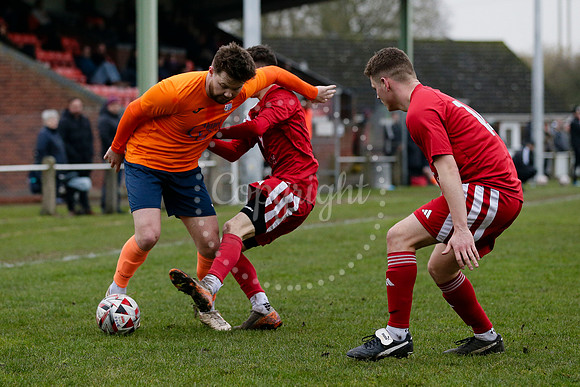 Football action from Diss Town FC vs Parson Drove