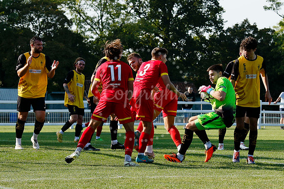 Football action from Walsham-le-Willows vs Fakenham Town