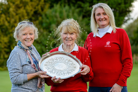 Diss Ladies Golfers celebrate the success for the year with their trophies.