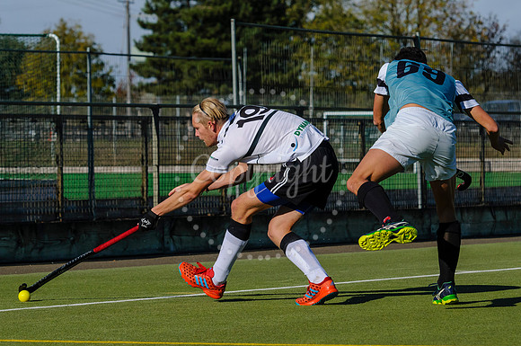 Hockey action from Harleston Men's 1 v Cambridge University.