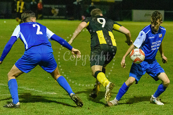 Football action from Debenham LC v Cornard