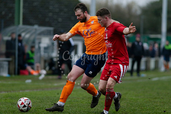 Football action from Diss Town FC vs Parson Drove