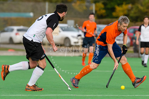 Hockey action from Harleston Magpies Men's 4 v Bury St Edmunds 3