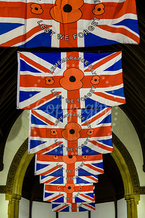 World War One display in the church at Harleston to mark the Armistice.