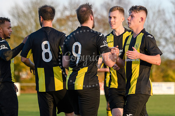 Football action from Debenham LC v Cornard
