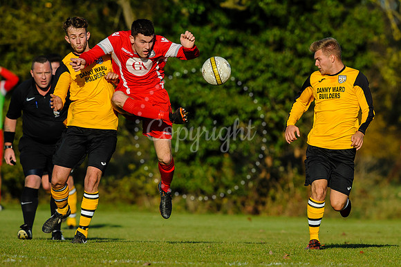 Football action from Scole United v Sheringham