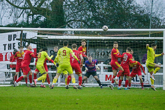 Football action from Walsham-le-Willows vs Whitstable Town
