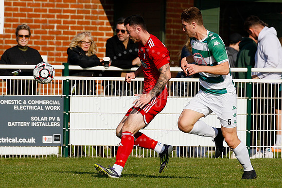Football action from Framlingham Town vs Haverhill Borough