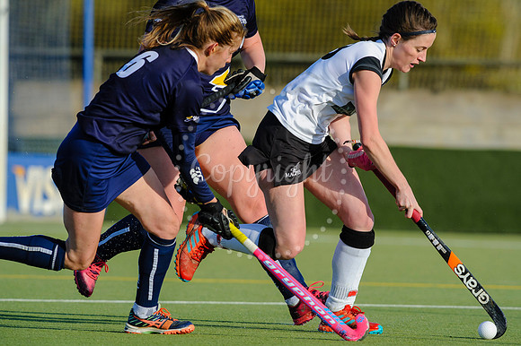 Hockey action from Harleston Magpies Ladies I v Ipswich