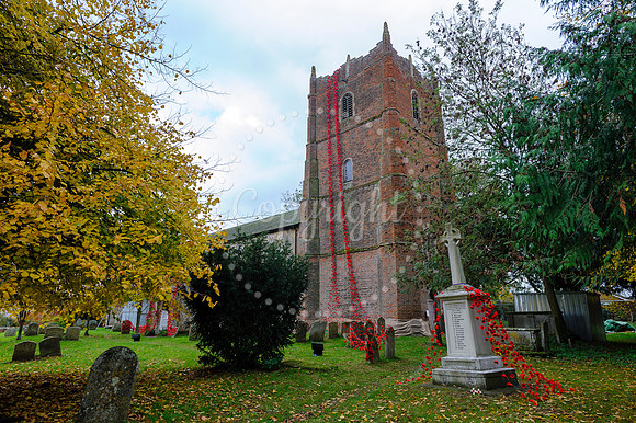World War One display in the church Gislingham to mark the Armistice.