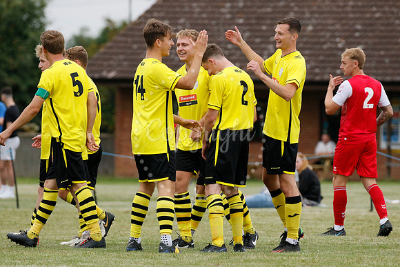 Football action from Scole United vs Norwich CEYMS