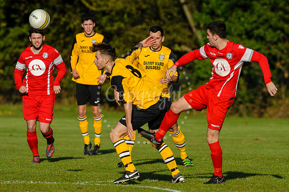Football action from Scole United v Sheringham