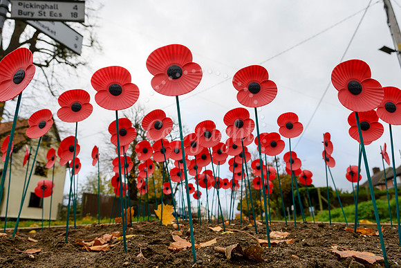 World War One display in the church Gislingham to mark the Armistice.