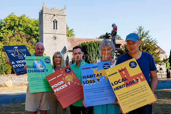 Palgrave residents protesting about the proposed solar farm on t