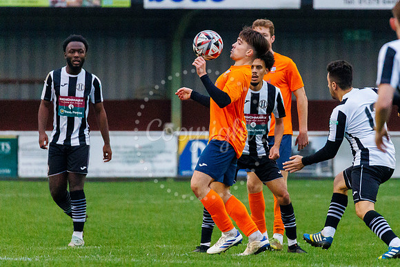 Football action from Diss Town Swaffham Town