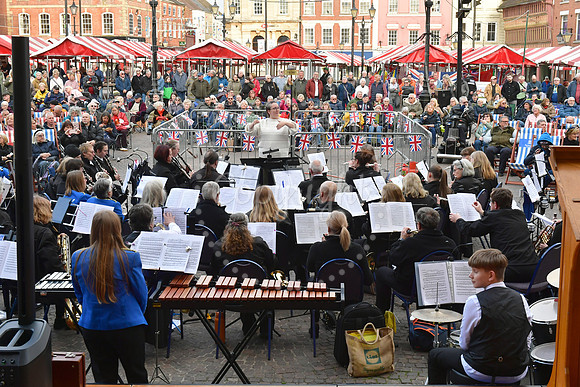 VE Day celebrations in Newark Market Place