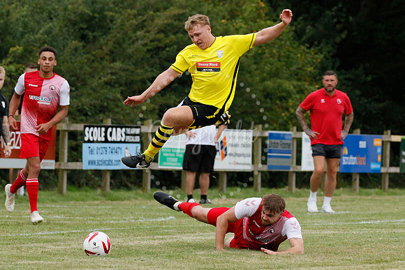 Football action from Scole United vs Norwich CEYMS